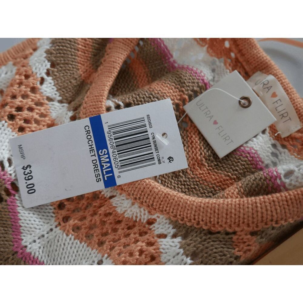 ULTRA FLIRT Juniors' Striped Crochet Dress Size S - Picture 8 of 11